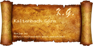 Kaltenbach Géza névjegykártya