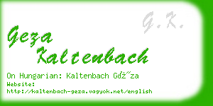 geza kaltenbach business card